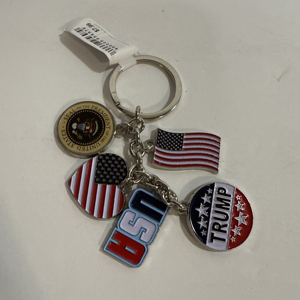 USA TRUMP United States seal of the President  flag keychain NEW‎